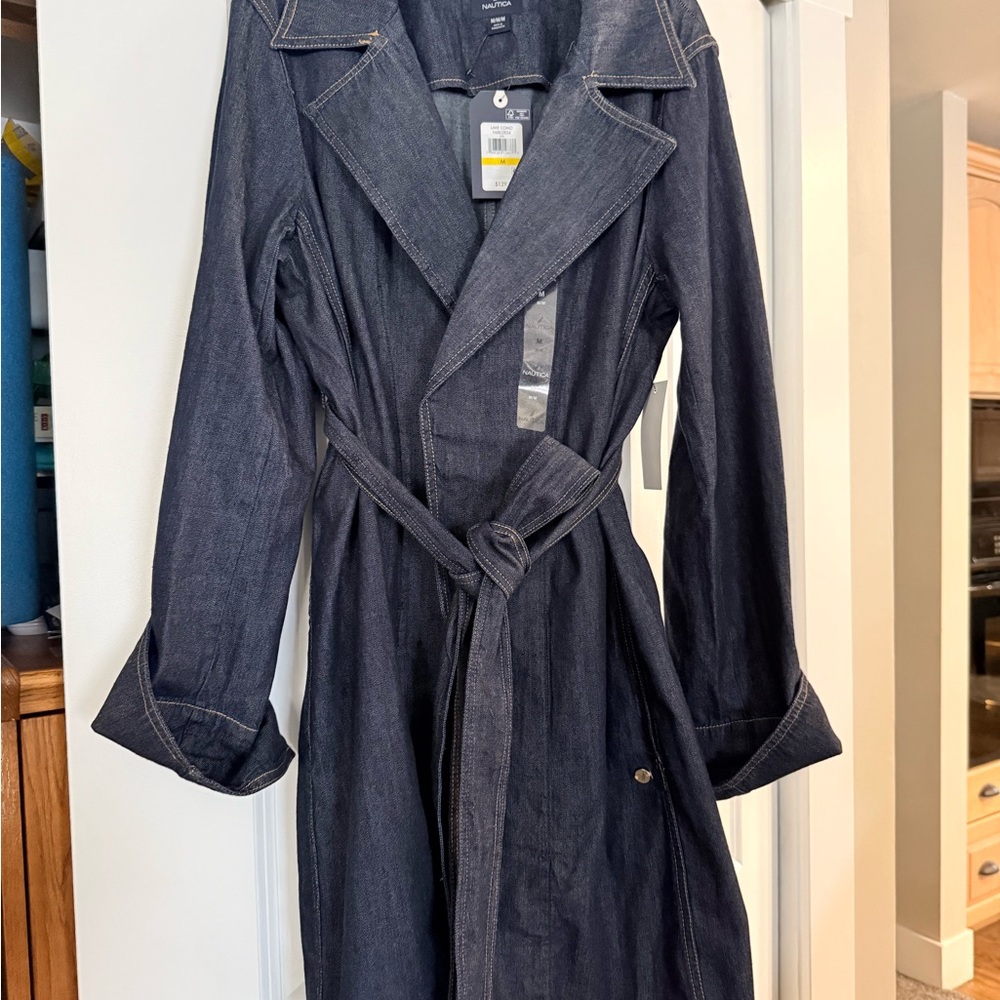 Women's Nautica Denim Trench Coat BNWT